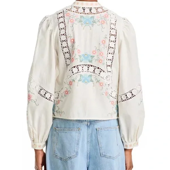 SEA Vesna Embroidered Blouse sz Small - Picture 2 of 6